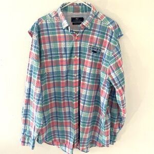 Vineyard Vines Plaid Harbor Shirt, Size: Large